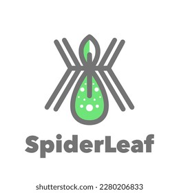Spider leaf cute logo simple