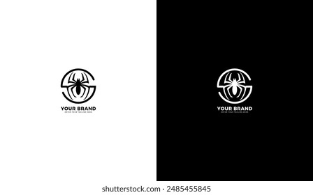 Spider letter s logo. Spider icon, S, line. Creative design, graphic vector illustration