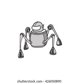 Spider liked robot cartoon drawing