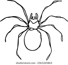 Spider Line Art EPS | Halloween Arachnid | Spooky Season Creepy Scary Insect
