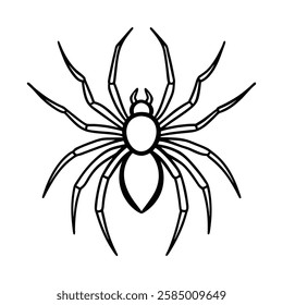 spider of a line art vector (2)