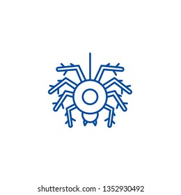 Spider line icon concept. Spider flat  vector symbol, sign, outline illustration.