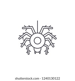 Spider line icon concept. Spider vector linear illustration, symbol, sign