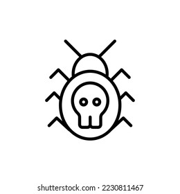 Spider line icon. Cyber security, protect your computer, antivirus, hacker, lock, password, defender, protecting. Privacy protection concept. Vector black line icon on a white background