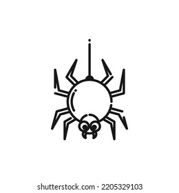 Spider Line Icon - Halloween Elements Icon Vector Illustration.