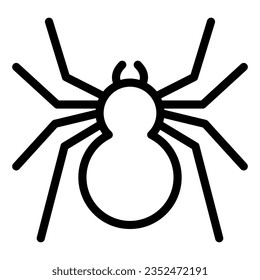 Icono de línea de araña, concepto de insectos, signo de arácnido predatorio sobre fondo blanco, icono de araña clásico en diseño web de concepto móvil estilo contorno. Gráficos vectoriales.