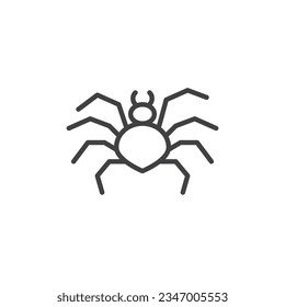 Spider line icon. linear style sign for mobile concept and web design. Spider outline vector icon. Symbol, logo illustration. Vector graphics