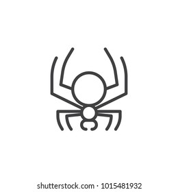 Spider line icon, outline vector sign, linear style pictogram isolated on white. Symbol, logo illustration. Editable stroke