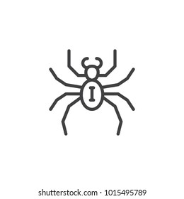 Spider line icon, outline vector sign, linear style pictogram isolated on white. Symbol, logo illustration. Editable stroke