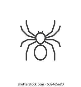 Spider line icon, outline vector sign, linear style pictogram isolated on white. Symbol, logo illustration. Editable stroke. Pixel perfect