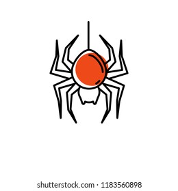 
Spider linear icon. Linear icon for concept design. Spider outline vector symbol. . Spider flat. Old icon. 