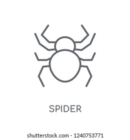 Spider linear icon. Modern outline Spider logo concept on white background from animals collection. Suitable for use on web apps, mobile apps and print media.