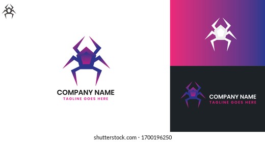 Spider Logo - All elements on this template are editable with vector software
