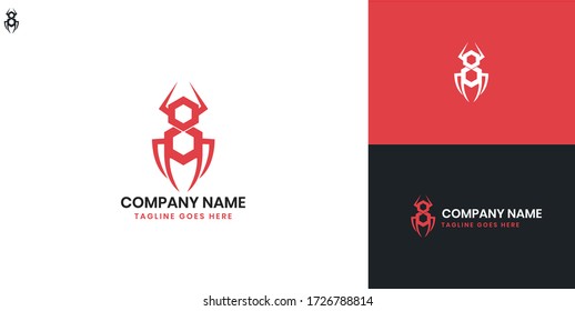 Spider Logo - All elements on this template are editable with vector software
