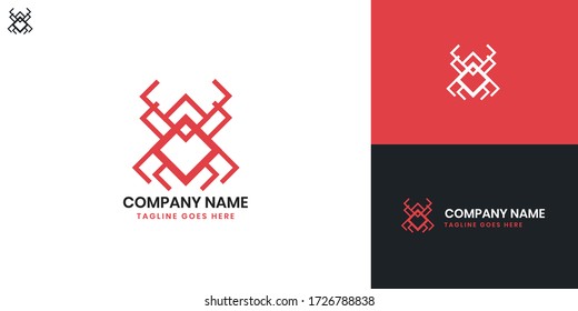 Spider Logo - All elements on this template are editable with vector software
