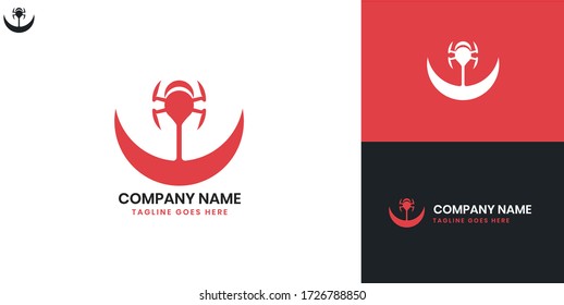 Spider Logo - All elements on this template are editable with vector software