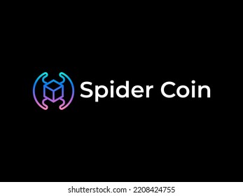 Spider logo concept for Blockchain technology