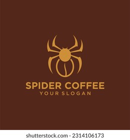diseño de logotipo de araña con café