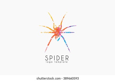 Spider logo design. Color spider logo. Creative logo. Colorful logo design.