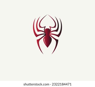 
spider logo design in red color . 