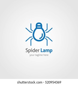 Spider Logo design template linear style. Vector Illustration