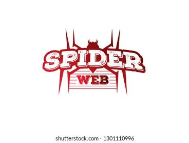 Spider Logo design and spider web vector illustration design template - Vector