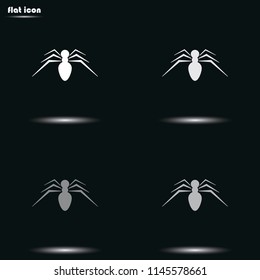 Spider logo flat grayscale vector icon.