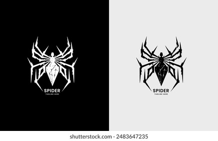 Spider logo icon, spider animal symbol, spider flat minimalist logo