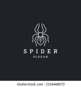 Spider logo icon flat design template 