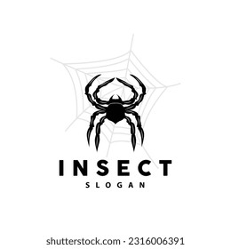 Spider Logo, Insect Animal Vector, Premium Vintage Design, Icon Template Symbol