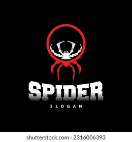 Spider Logo, Insect Animal Vector, Premium Vintage Design, Icon Template Symbol
