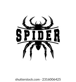 Spider Logo, Insect Animal Vector, Premium Vintage Design, Icon Template Symbol