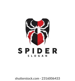 Spider Logo, Insect Animal Vector, Premium Vintage Design, Icon Template Symbol