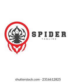 Spider-Logo, Insektentiervektorgrafik, Minimalist Design-Symbol-Illustration Silhouette