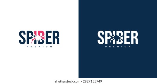 Spider Logo with Integrated Animal Typography