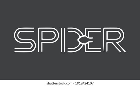 Spinnenname auf Farbhintergrund 
