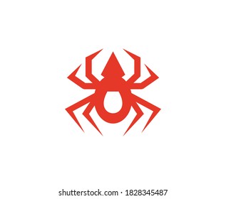 Spider logo red animal vector 
