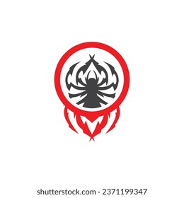 Logo D'Araignée, Modèle Vectoriel De Conception Vectorielle Rétro D'Insecte Vintage
