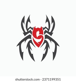 Spider Logo, Retro Vintage Insect Vector Design Vector Template