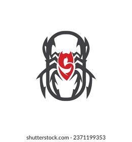Logo D'Araignée, Modèle Vectoriel De Conception Vectorielle Rétro D'Insecte Vintage