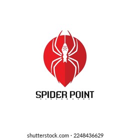 spider logo symbol with point symbol vector illustration design template