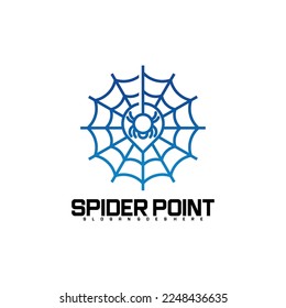 spider logo symbol with point symbol vector illustration design template