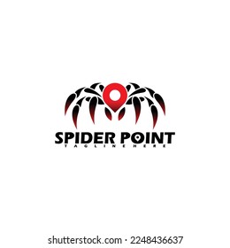 spider logo symbol with point symbol vector illustration design template