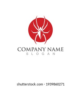 spider logo and symbol vector illustration template design
