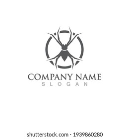 spider logo and symbol vector illustration template design