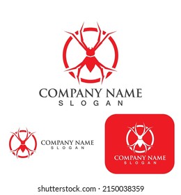 Spider logo and symbol vector  template elements