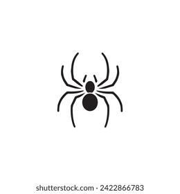 Spider logo template. Spider icon. Flat spider isolated on white background