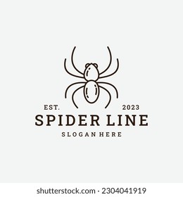 Spider logo vector icon illustration hipster vintage retro .
