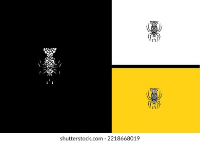 spider logo vector illustration line art
