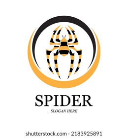 spider logo vector and illustration template design